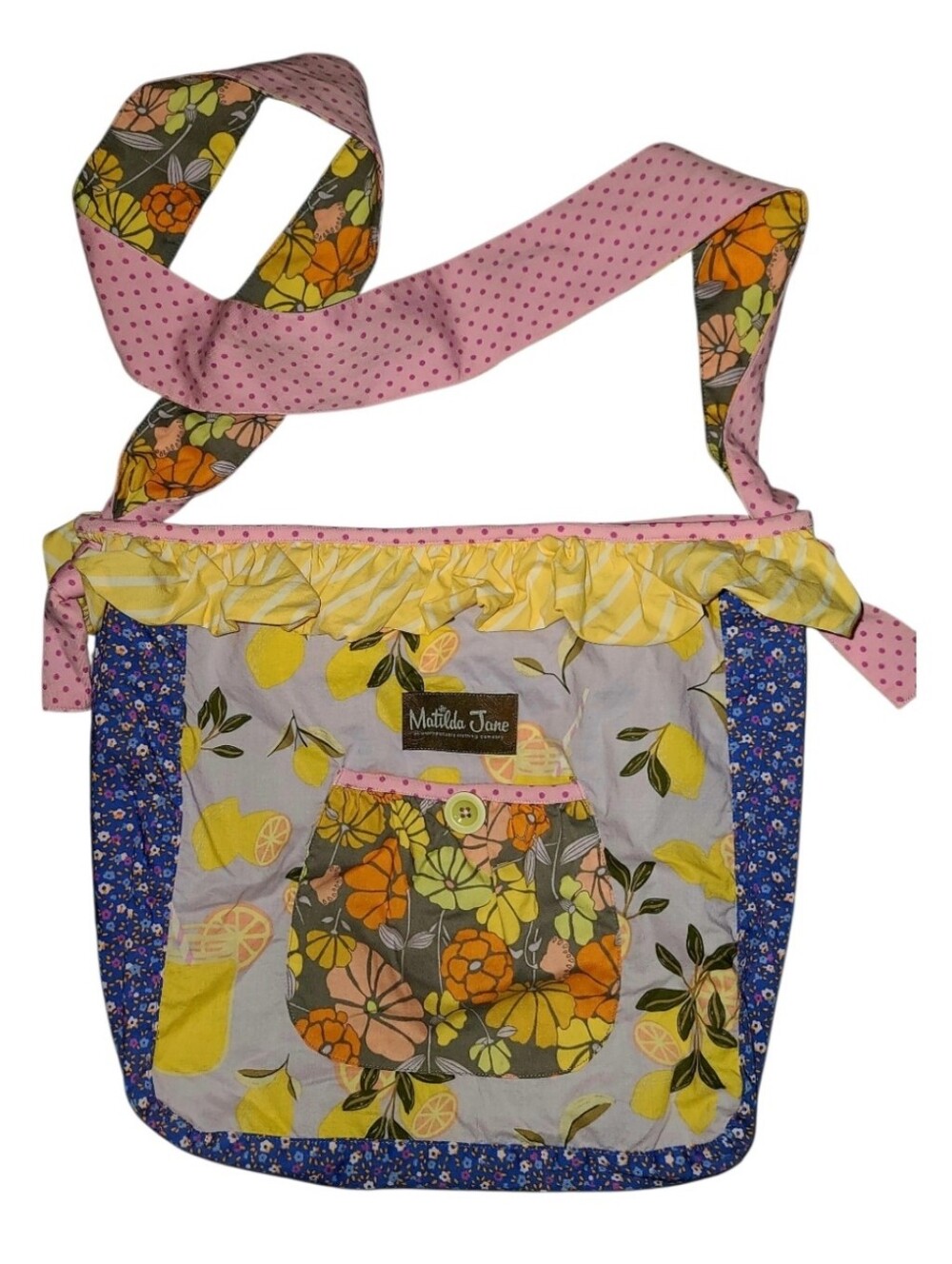 Matilda Jane 2017 "Lemon Zest Joey" Reversible Boho Hobo Bag